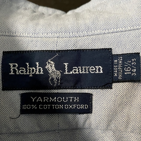 Polo by Ralph Lauren button up long sleeve shirt. Size 16.5, 34-35 - Picture 3 of 4